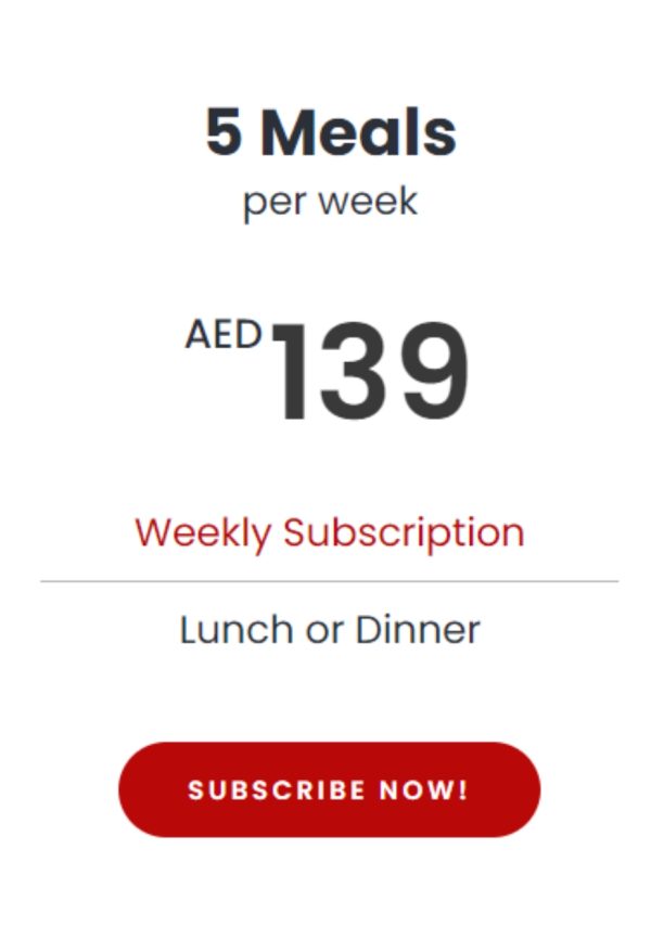 5 Meals Per Week (weekly subscription)